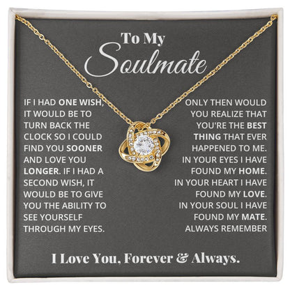 To My Soulmate - Love Knot Necklace
